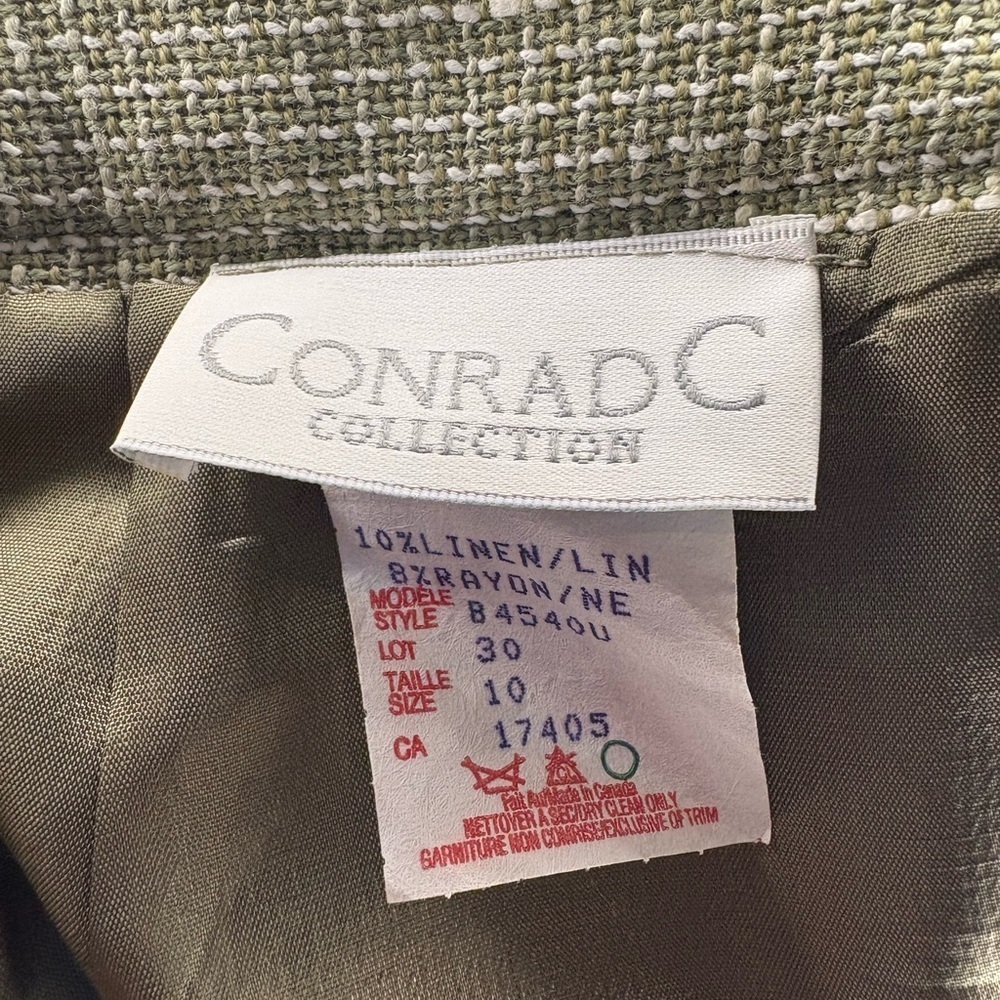 Conrad C Collection Wool Blend Maxi Skirt | Green Textured | Size 10 - Picture 13 of 16